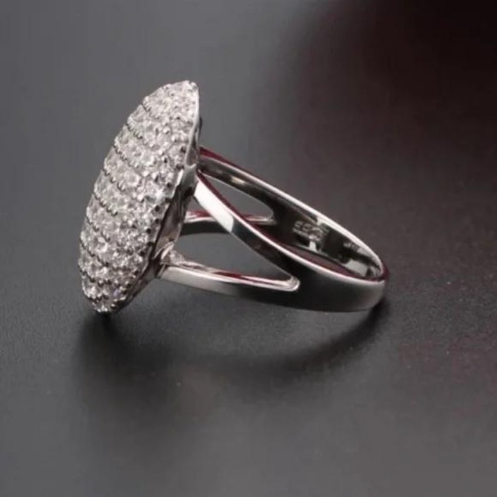 NEW 925 STERLING SILVER DIAMOND RING, CUTE RING, SHINY RING. - Picture 5 of 7